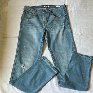 Ring of Fire Slim Blue Jeans with Distressed Details